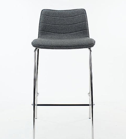 Workliving Verona Barstool - Middle Grey Wool Felt - Chrome Base