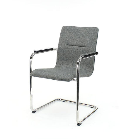 Workliving Vergaderstoel X6 - Comfort-sledepoot wolvilt middengrijs