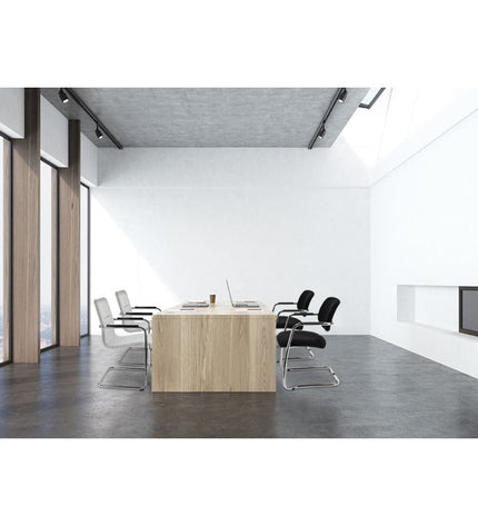 Workliving Vergaderstoel X6 - Comfort-sledepoot wolvilt middengrijs