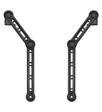 Aisens SPK03U-375 adjustable black speaker stand for audio and hi-fi equipment, featuring a sturdy design and adjustable height.