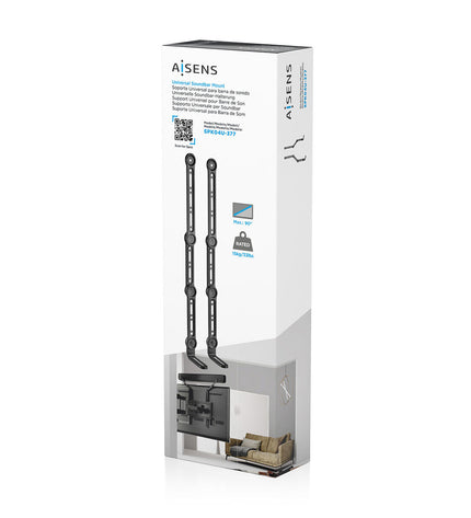 Black Aisens SPK04U-377 adjustable support for audio and hi-fi equipment, shown in a close-up image.