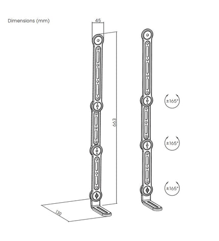Aisens SPK04U-377 black adjustable speaker stand for audio and hi-fi equipment, with a sturdy metal construction and adjustable height