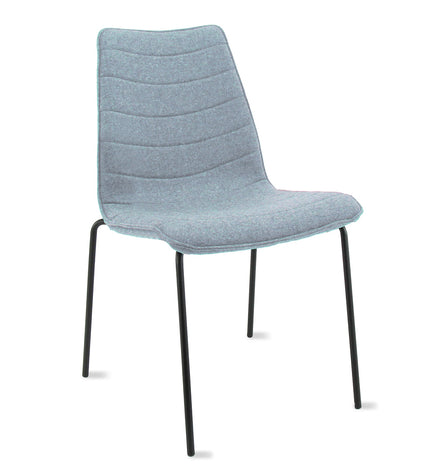 Workliving Verona Eetkamerstoel / Vergaderstoel - Wolvilt Fenice 351 zachtblauw - frame zwart
