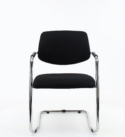 Workliving Vergaderstoel X5 - Sledeframe - Wolvilt Fenice 351 zachtblauw - frame zwart
