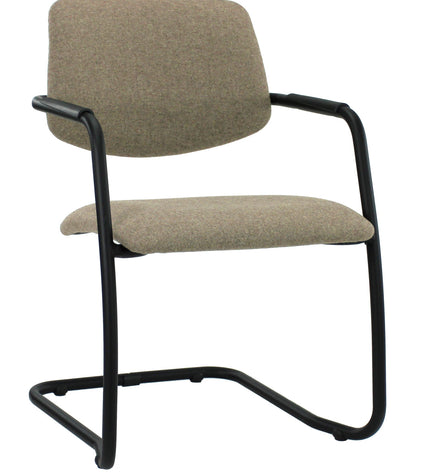 Workliving Vergaderstoel X5 - Sledeframe - Wolvilt Fenice 511 lichtbruin - frame zwart