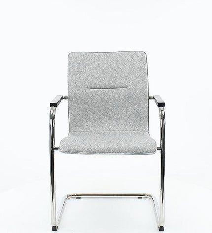 Workliving Vergaderstoel X6 - Sledeframe - Wolvilt Fenice 511 lichtbruin - frame zwart