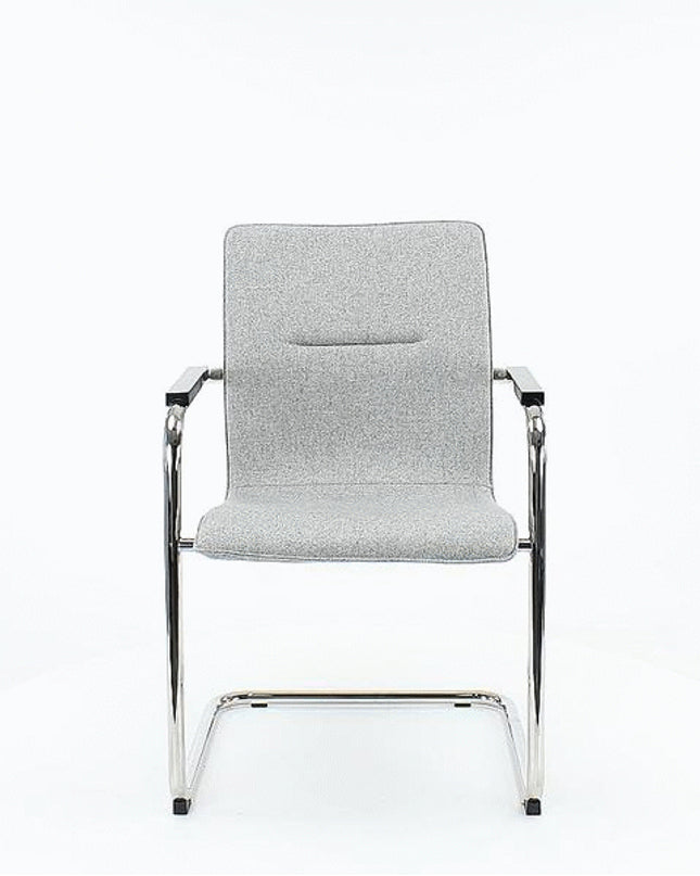 Workliving Vergaderstoel X6 - Sledeframe - Wolvilt Fenice 511 lichtbruin - frame zwart