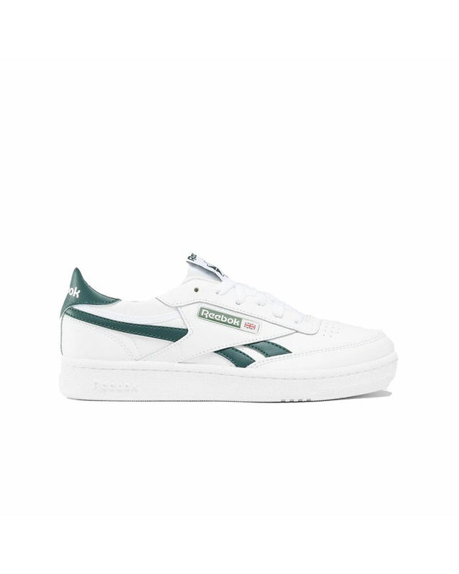 Reebok Club C Revenge white tennis shoes for kids, sport and outdoor footwear with a clean, classic design.