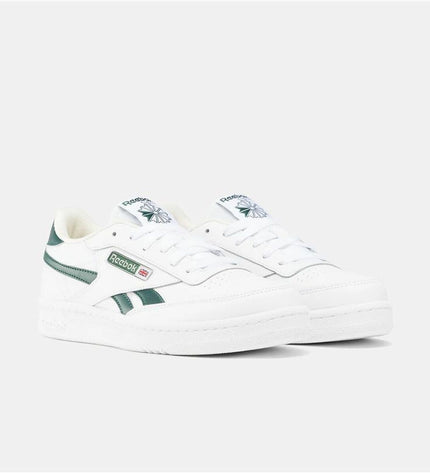 Reebok Club C Revenge white tennis shoes for kids, sport and outdoor footwear with clean design and durable sole.