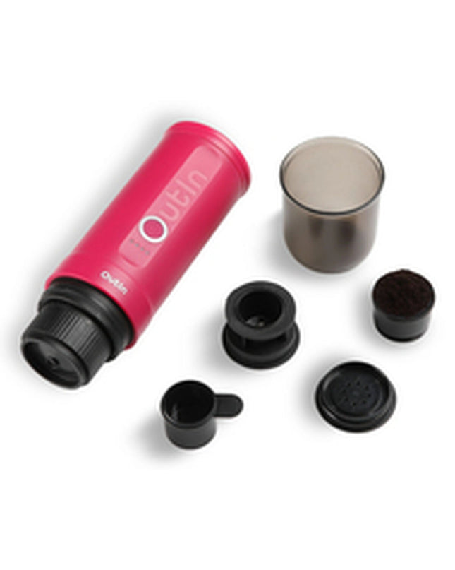 Outin draagbare koffiezetapparaat in roestvrij staal, 50 ml en 80 ml, perfect voor koffie en thee onderweg.