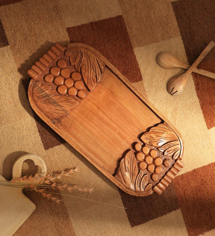 Tablon de queso tallado a mano de madera de uva - Tabla de servicio de charcutería artesanal - Decoración de madera rústica