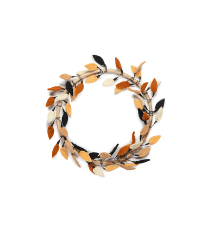Flower hoop, leaves, wall hanger Ø30