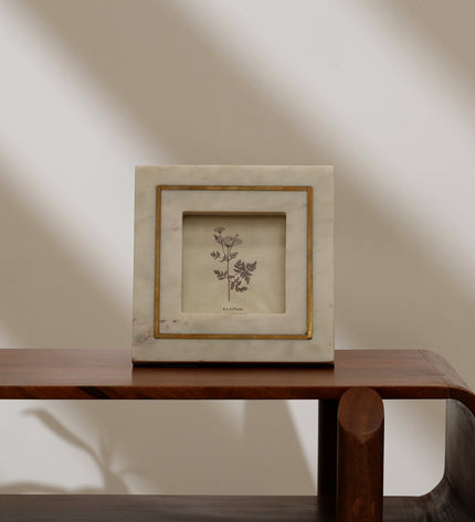 Rivendell Marble Picture Frame 4x4 Inch – Handcrafted Natural Stone Square Photo Frame – Elegant Desk & Tabletop Decor