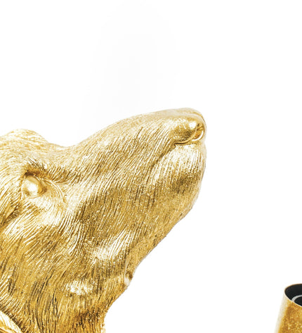 Table Lamp - Dachshund - Polyresin - Gold - E14 - 10x15x38cm