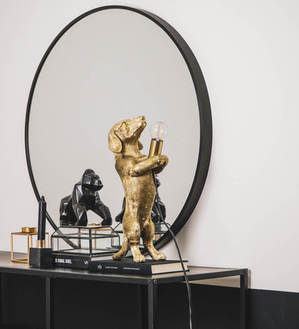 Table Lamp - Dachshund - Polyresin - Gold - E14 - 10x15x38cm