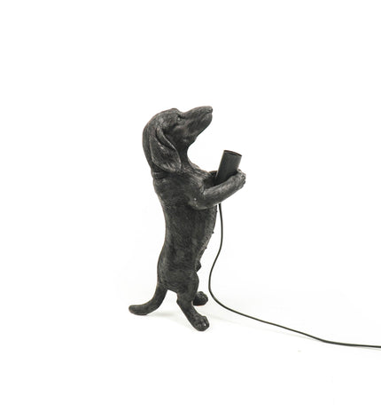 Table Lamp - Dachshund - Polyresin - Black - E14 -10x15x38cm