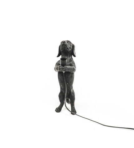 Table Lamp - Dachshund - Polyresin - Black - E14 -10x15x38cm