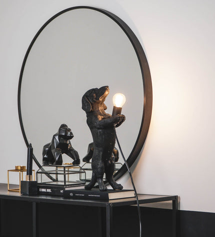 Table Lamp - Dachshund - Polyresin - Black - E14 -10x15x38cm
