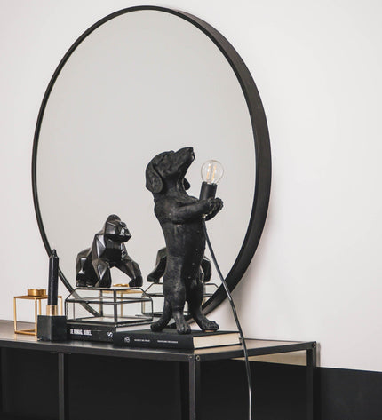 Table Lamp - Dachshund - Polyresin - Black - E14 -10x15x38cm