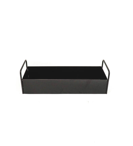Tray - With Handles - Metal - Black - 41.5 x 15.5 x 13 cm