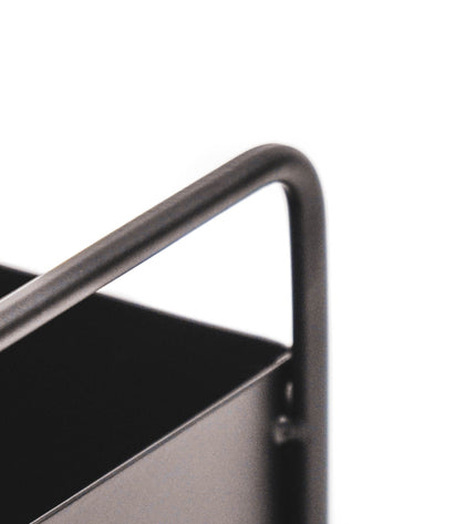Tray - With Handles - Metal - Black - 41.5 x 15.5 x 13 cm