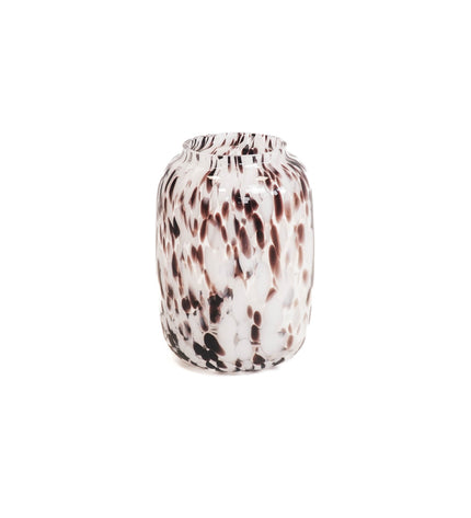 Vase - Dots - Glass - Clear/Brown - 18 x 25 cm