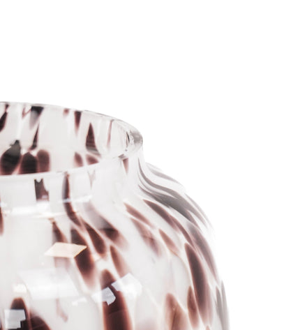Vase - Dots - Glass - Clear/Brown - 18 x 25 cm