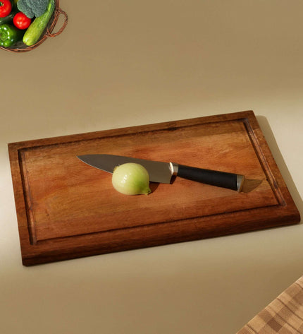 Premium Wooden Cutting Board with Juice Groove | Durable Food-Safe Chopping, Serving & Charcuterie Platter for Kitchen