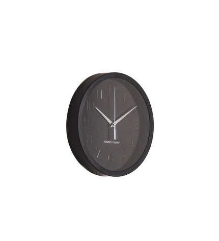 Wall clock - metal/glass - black - 25 x 4.2 x 25 cm