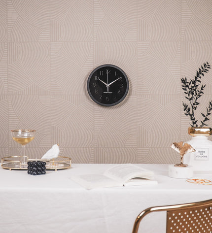 Wall clock - metal/glass - black - 25 x 4.2 x 25 cm