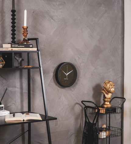 Wall clock - metal/glass - black - 25 x 4.2 x 25 cm
