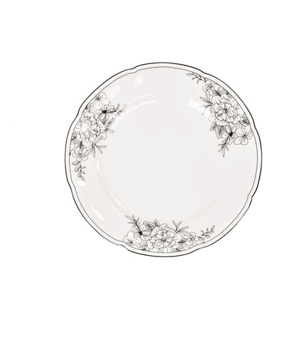 Plate - The Flowers - New Bone China - 19.5 x 19.5 x 1.2 cm