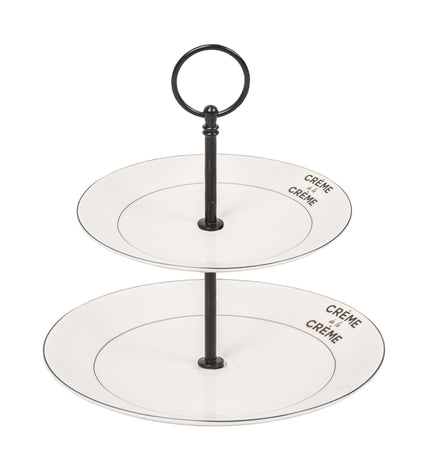 Two-tier shelf - Creme de la Creme - New Bone China