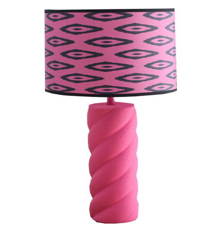 Table Lamp - Ceramics - Neon Pink - E27- 12x12x28cm