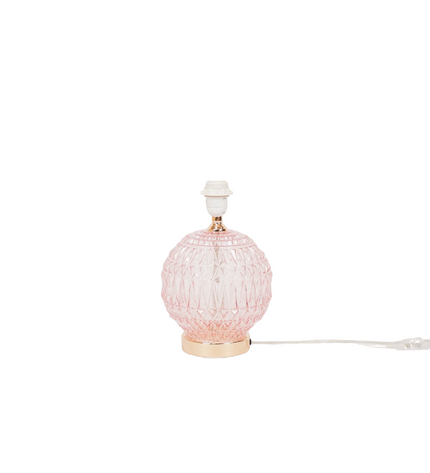 Table Lamp - Crystal Ball - Glass - Pink - 19x19x20cm