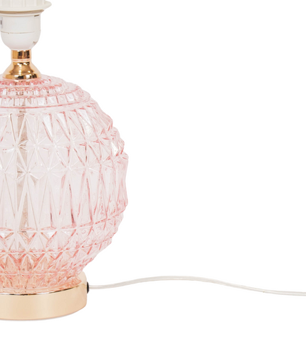 Table Lamp - Crystal Ball - Glass - Pink - 19x19x20cm