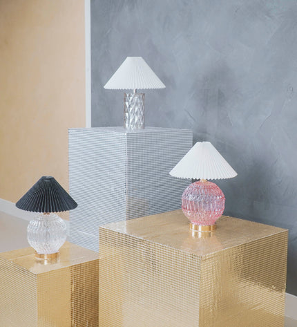 Table Lamp - Crystal Ball - Glass - Pink - 19x19x20cm