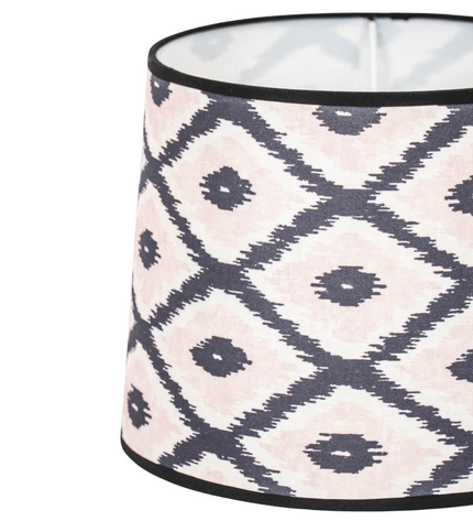 Lampshade - Kelim Print - Polyester - Black/White-26x30x23cm