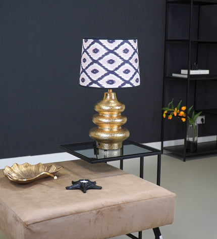 Lampshade - Kelim Print - Polyester - Black/White-26x30x23cm