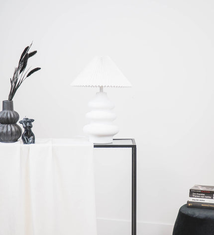 Lampshade - Pleated - Polyester - White - 8x35x21cm