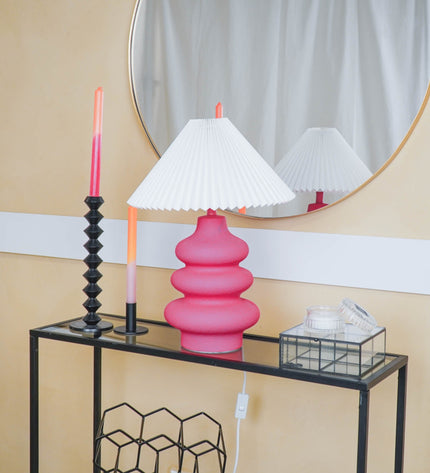 Lampshade - Pleated - Polyester - White - 8x35x21cm