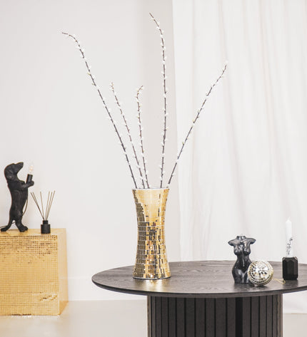 Vase - Disco - Glass - Gold - 12.5 x 12.5 x 30 cm