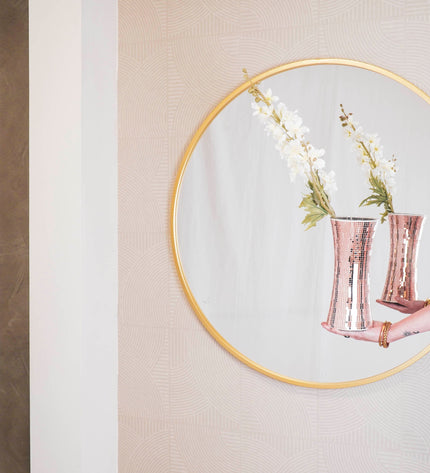 Vase - Disco - Glass - Rose Gold - 12.5 x 12.5 x 30 cm