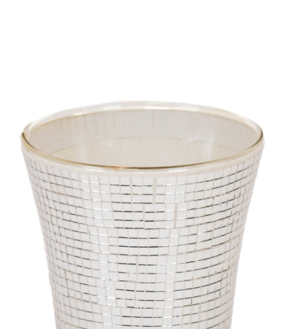 Vase - Disco - Glass - Silver - 12.5x12.5x30 cm