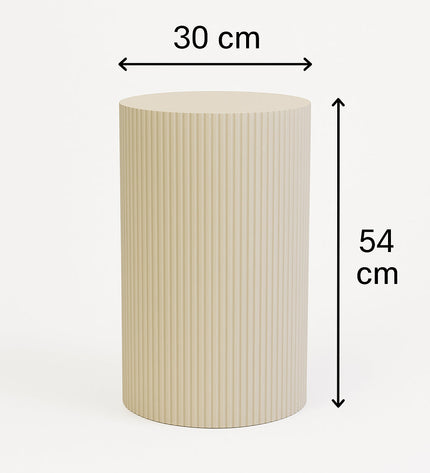 Side Table / Pillar - Cylindrical - MDF - Sand - 30 x 54 cm