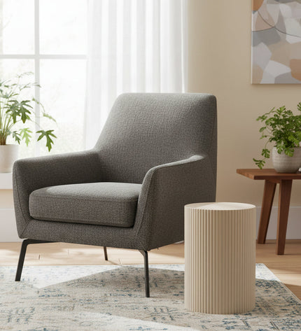 Side Table / Pillar - Cylindrical - MDF - Sand - 30 x 54 cm