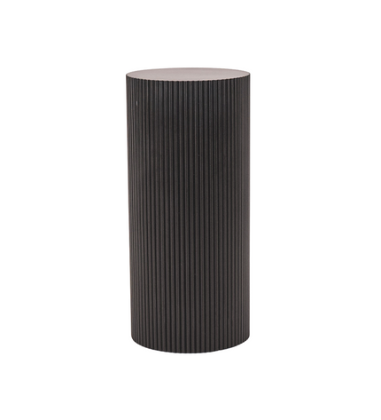 Side Table / Pillar - Cylinder - MDF - Black - 30 x 65 cm
