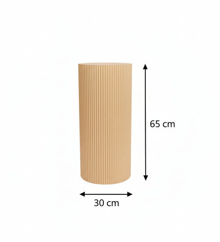 Side table / Pillar - Cylinder - MDF - Sand - 30 x 65 cm