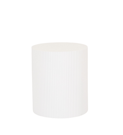 Side table - cylindrical - MDF - white - 39 x 45 cm