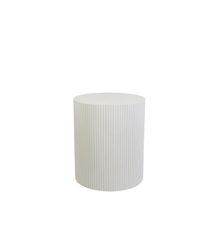 Side table - cylindrical - MDF - white - 39 x 45 cm